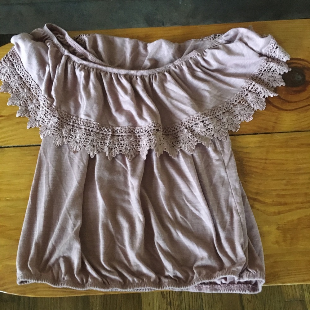 Rose cute off shoulder top